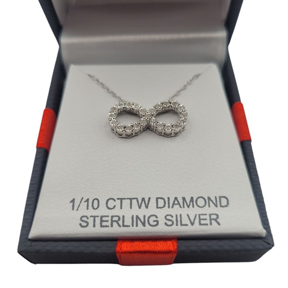 JC Penny 1/10 CT TW Diamond Pendant Necklace in Sterling Silver New MSRP $125‎ - Picture 1 of 6